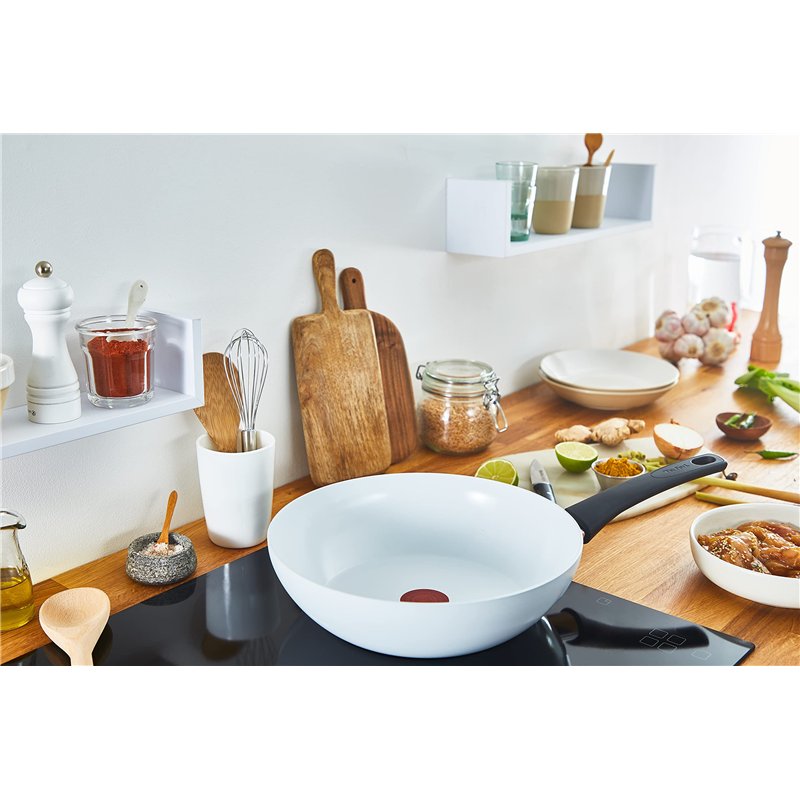 Image secondaire de Tefal C41719 Ceramic Control Poêle wok 28 cm | Joint céramique sûr | Indicateur de température de signal thermique | Nettoyage f