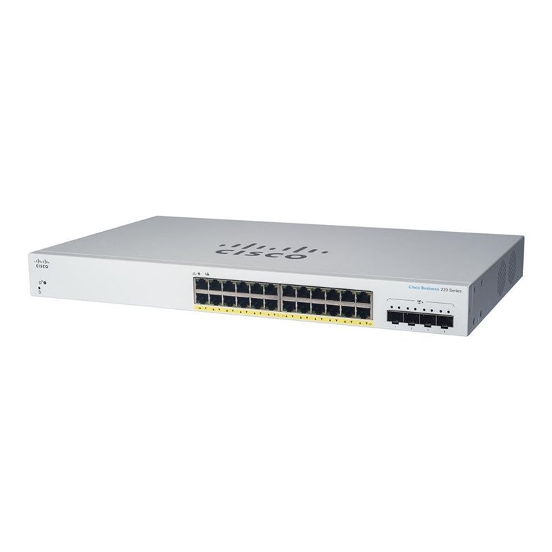 Cisco Commutateur Intelligent Business CBS220-24FP-4X | 24 Ports GE | PoE complète | Ports SFP+ 4 x 10G | Garantie matérielle li