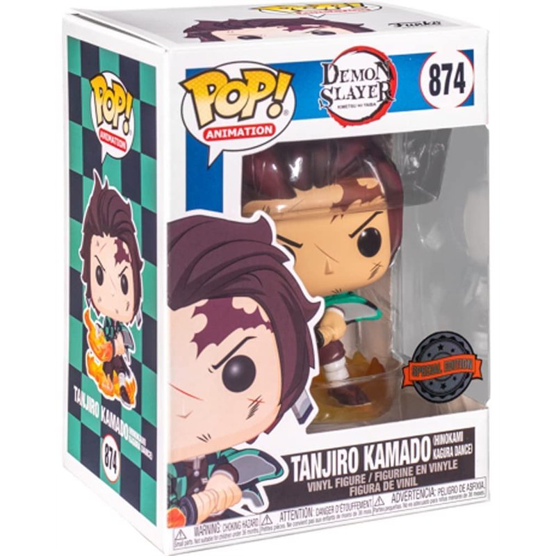 Funko Pop! Animation: Demon Slayer - Tanjiro Kamado with Ch - Brille dans Le Noir- Figurine en Vinyle à Collectionner - Idée de