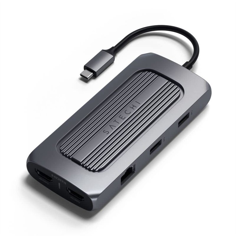 Image secondaire de SATECHI Adaptateur MX USB-C Multiport, Double HDMI 4K, Chargeur USB-C 100W, Gigabit Ethernet, Données USB-C, pour Macbook Pro/Ai
