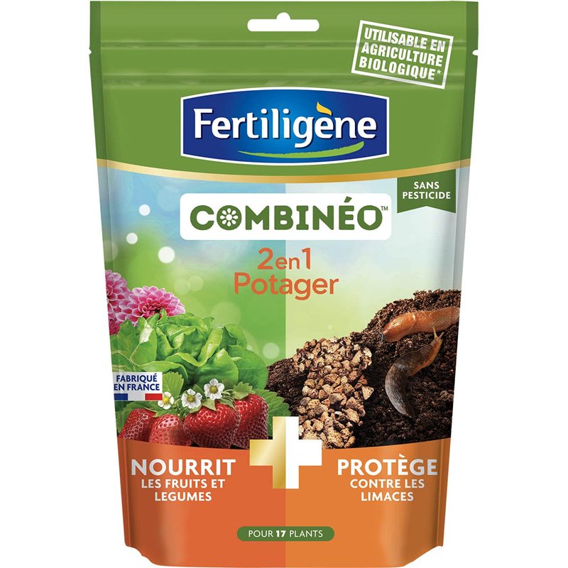 FERTILIGENE FNOUPOT7C - Combinéo Nourrit et Protège Potager Sans Pesticide 700 g - Solution 2 en 1 - Nourrit les fruits et légumes