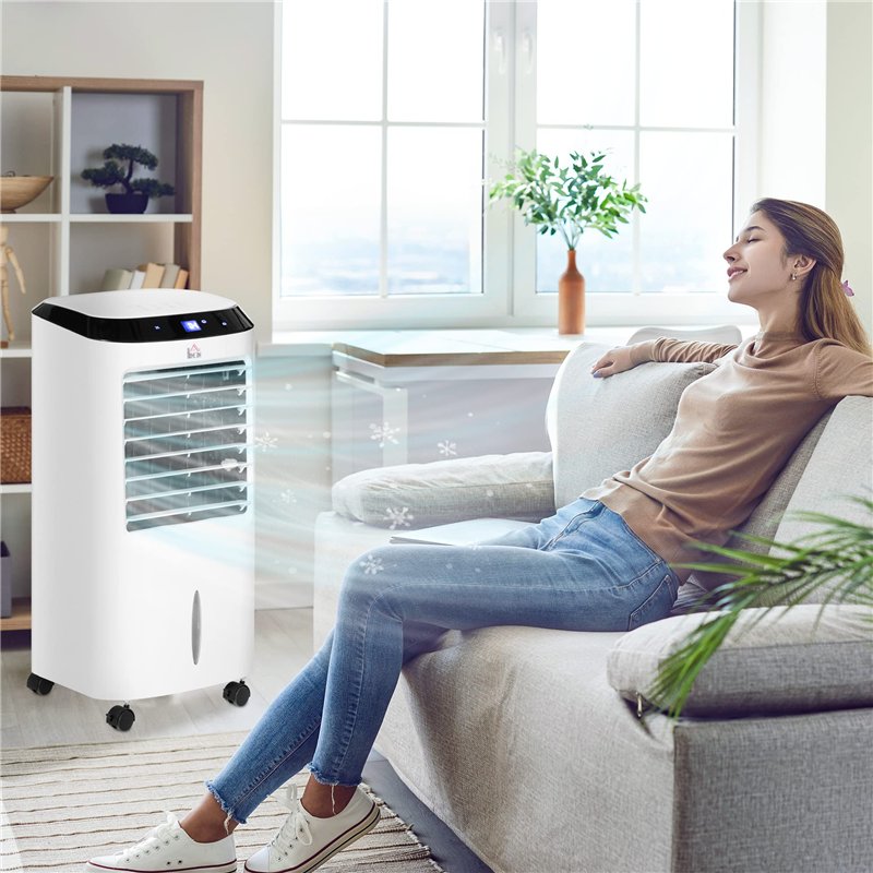 Image secondaire de HOMCOM Climatiseur rafraîchisseur d'air mobile ventilateur ioniseur 4 en 1 avec télécommande - portable silencieux oscillant 60W