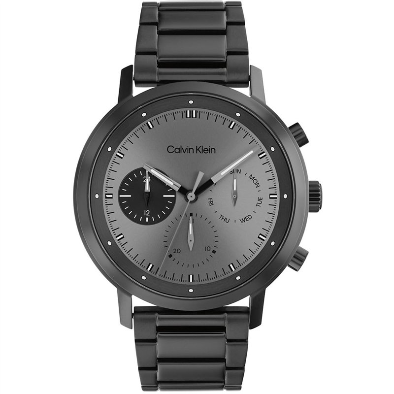Calvin Klein Montre Analogique Multifunction à Quartz pour Homme avec Bracelet en Acier Inoxydable Noir - 25200062