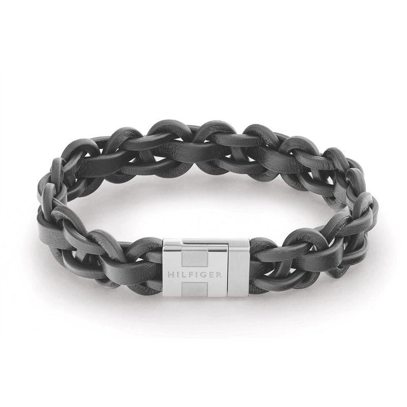 Tommy Hilfiger Jewelry Bracelet pour Homme en Cuir Gris - 2790374