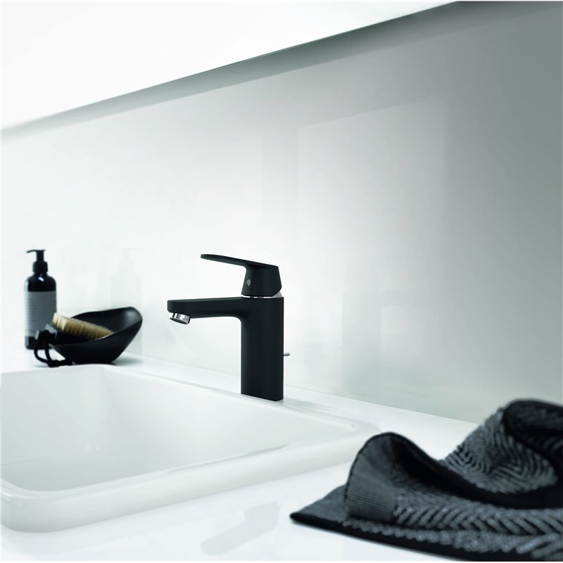 Image secondaire de GROHE Eurosmart Cosmopolitan 23327KW0 Mitigeur monocommande pour lavabo avec bec haut et corps lisse Noir minuit