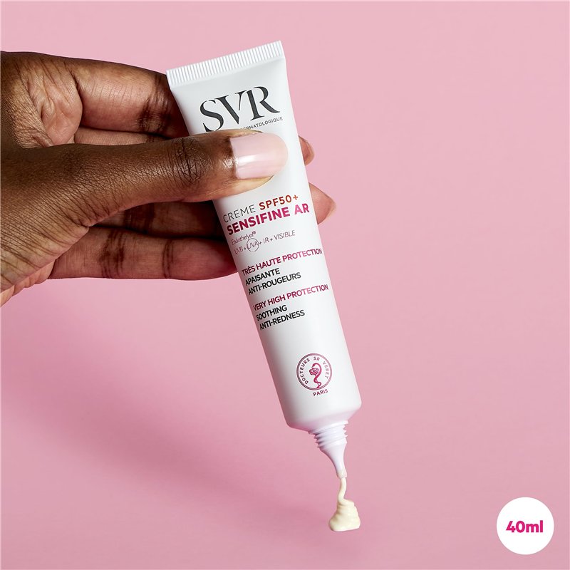 Image secondaire de SVR - Crème SPF50+ Sensifine AR - Soin Visage Intensif Anti-rougeurs, Hydratant et Apaisant - Peaux Réactives à Tendance Coupero