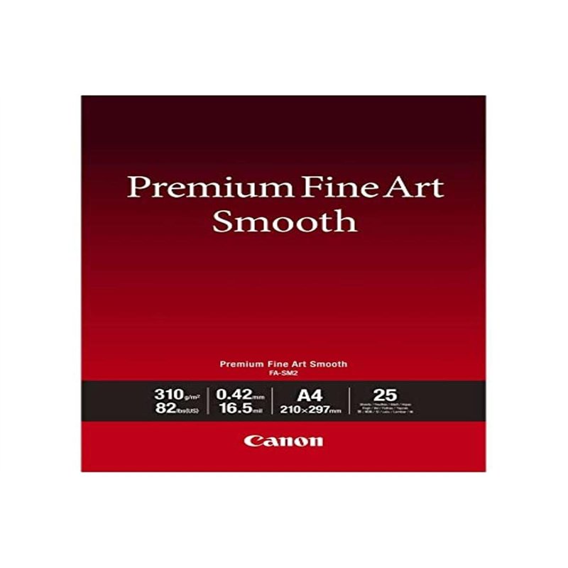 Canon FA-SM2 Papier Photo Premium FineArt Smooth Format A4, 25 feuilles