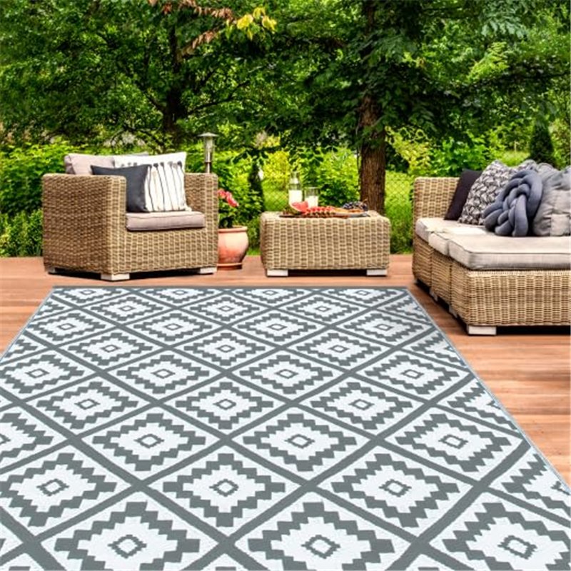 Image secondaire de IDMarket - Tapis extérieur Bahamas Gris 270 x 370 CM