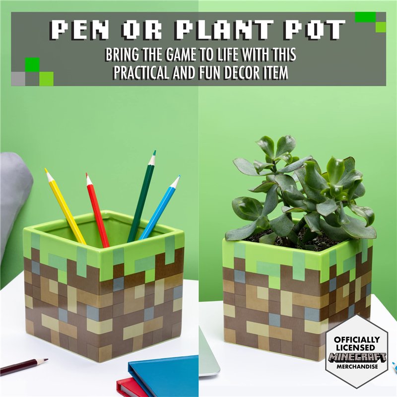 Image secondaire de Minecraft - Bloc d'herbe - Pot à Plantes et à stylos