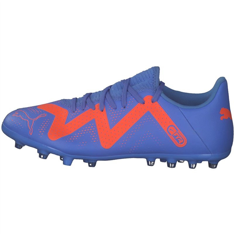 Image secondaire de PUMA Mixte Future Play MG Chaussure de Football, Bleu Glimmer Blanc Ultra Orange, 44 EU