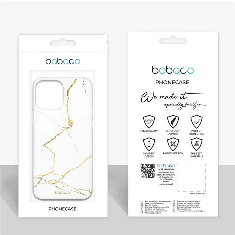 Image secondaire de Babaco ERT Group Coque de téléphone Portable pour Apple Iphone 13 Pro Max Original et sous Licence Officielle Motif Marble 014 P