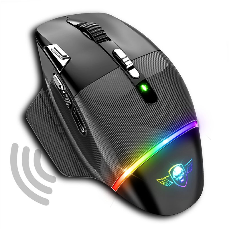 Spirit Of Gamer XPERT M800, Souris Gamer Sans Fil Rechargeable, 9 Boutons Programmables, Capteur Optique 10 000 DPI, 11 effets d