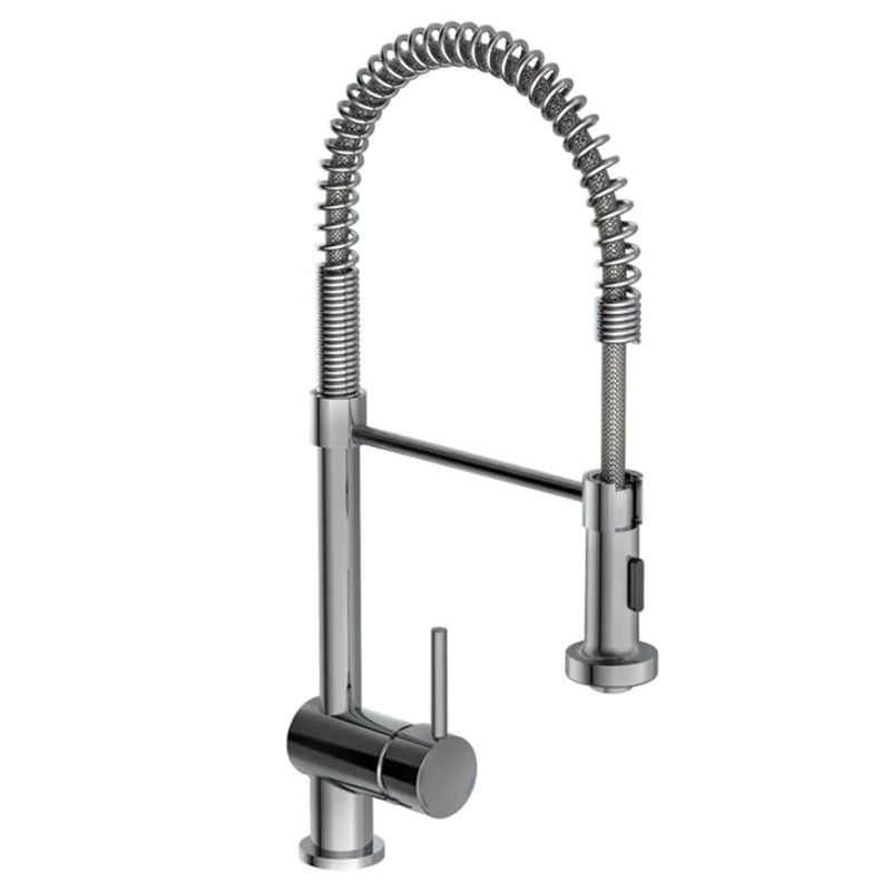SCHÜTTE BOSTON 78580 Mitigeur de cuisine monocommande avec douchette extensible, ressort en spirale, mitigeur d'évier pour évier