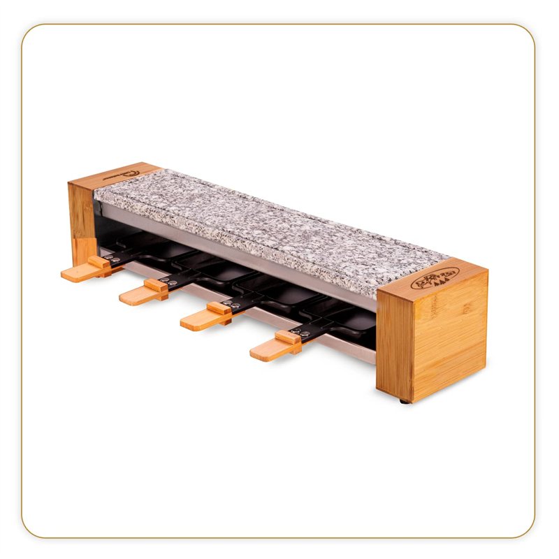 LITTLE BALANCE 8619 Raclette 4 Meuuh…!, Raclette, Pierre à cuire, Pierre naturelle Granit, 2 fonctions en 1 seul appareil, 4 per