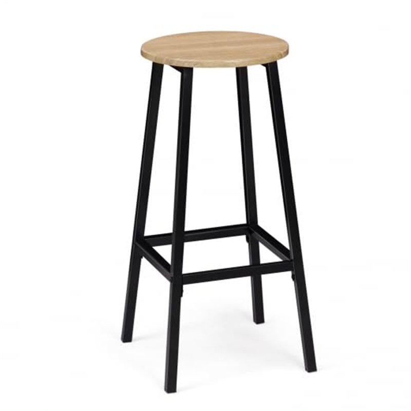 Image secondaire de IDMarket - Lot de 4 tabourets de Bar Detroit Assise Ronde Design Industriel