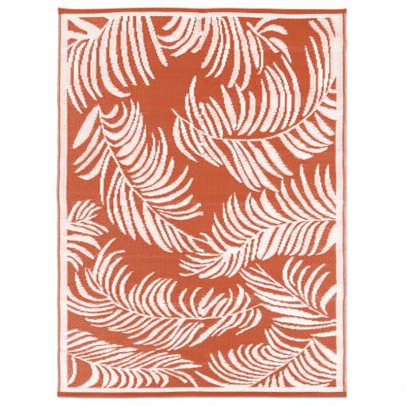 IDMarket - Tapis extérieur Coco Tropical Terracotta et Blanc 180 x 280 CM