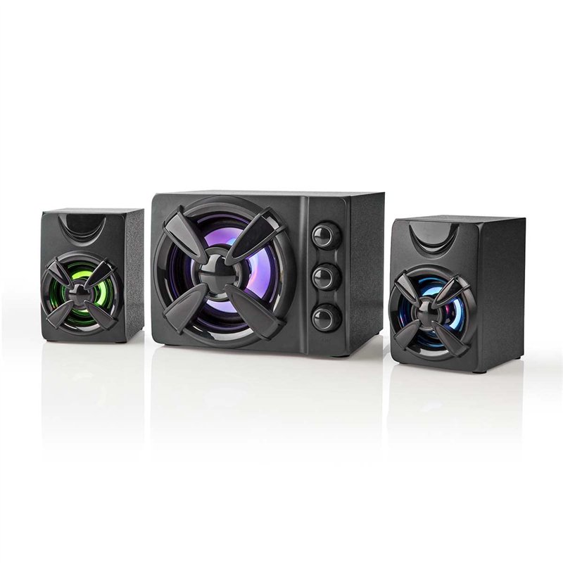 Image secondaire de NEDIS Haut Parleur de Jeux | Canaux de Haut-Parleur: 2.1 | Alimenté par Port USB | 3.5 mm Mâle | 33 W | LED | Contrôle du Vol