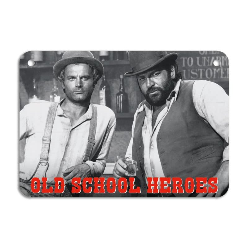 Image secondaire de Bud Spencer und Terence Hill – OLD SCHOOOL HEROOS Plaque en tôle décorative – 16,5 x 11,5 cm KHT07