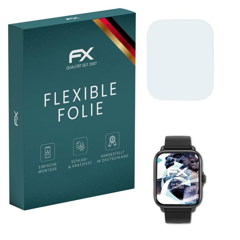 atFoliX Protecteur d'écran compatible avec Denver SWC-363 Film Protecteur, ultra clair et flexible FX Film Protection d'écran (3