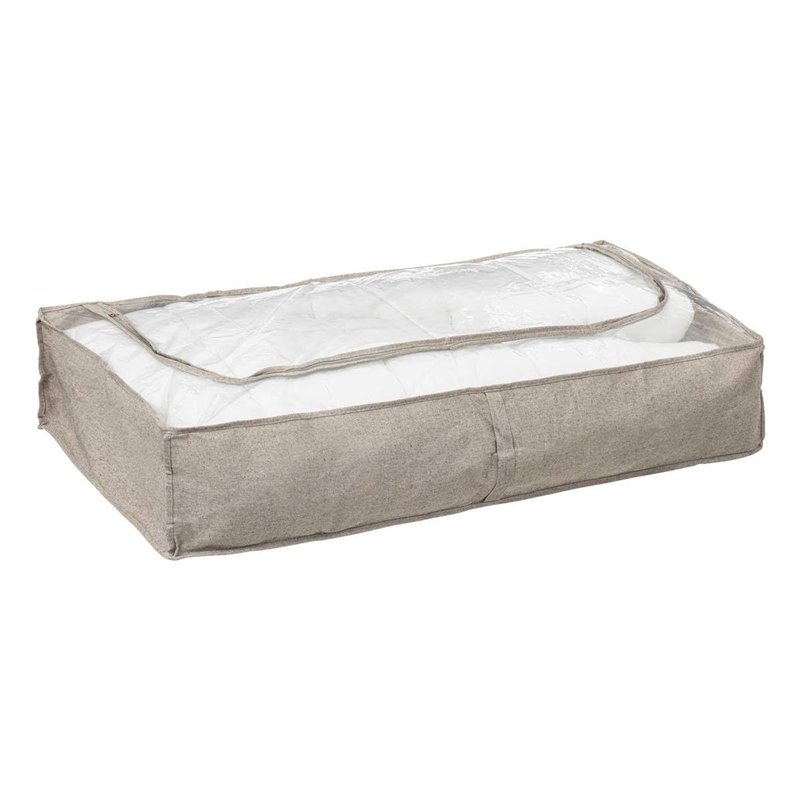 5five - housse de rangement lit 'orga' gris clair