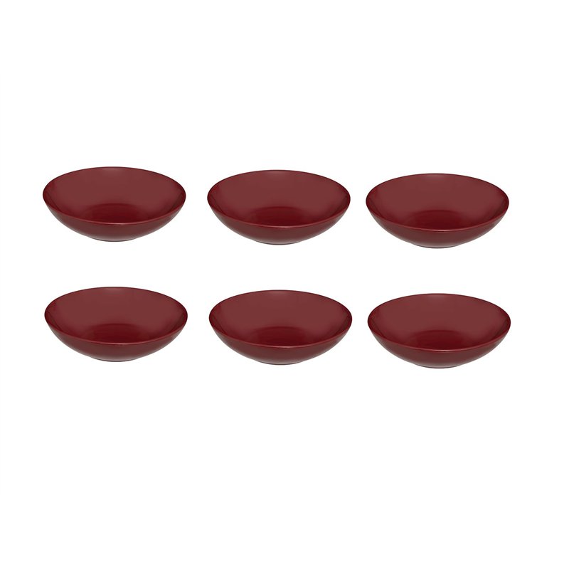 Lot De 6 Assiettes Creuses - Colorama - D 22 Cm - Rouge