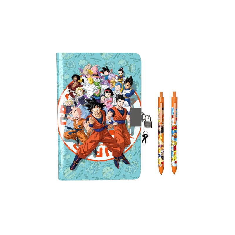 Dragon Ball-Set Cadeau Journal et Stylos, Boîte cadeau, Set d'écriture, Journal avec cadenas, Multicolore, Produit officiel (CyP
