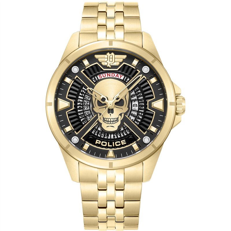 Police Mixte Analogique-Numérique Quartz Montre avec Bracelet en Acier Inoxydable