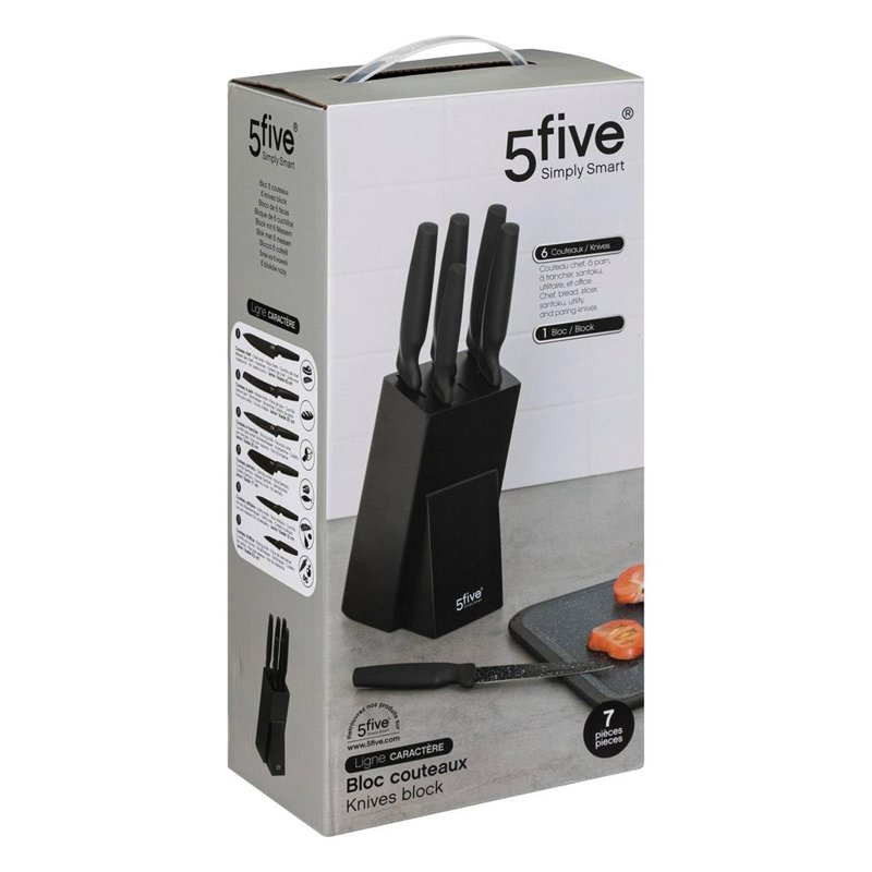 Image secondaire de Bloc 6 couteaux Noir - 5 five simply smart