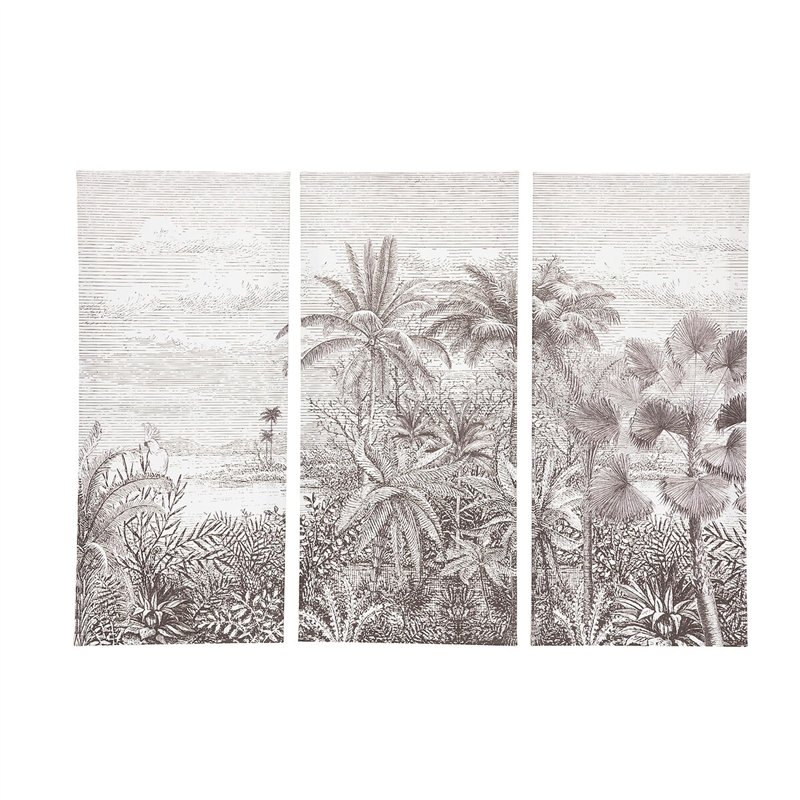 Atmosphera - Toile imprimée Bota - bois - noir et blanc - 67-5x50 cm