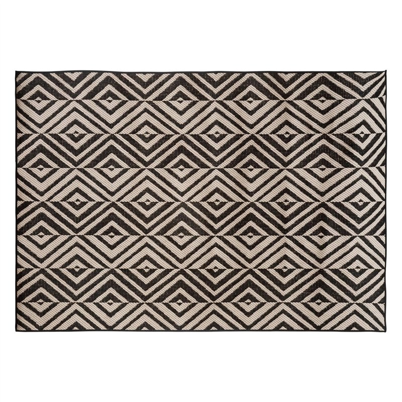 Atmosphera - Tapis extérieur et intérieur - Noir et Blanc - 150x230 cm
