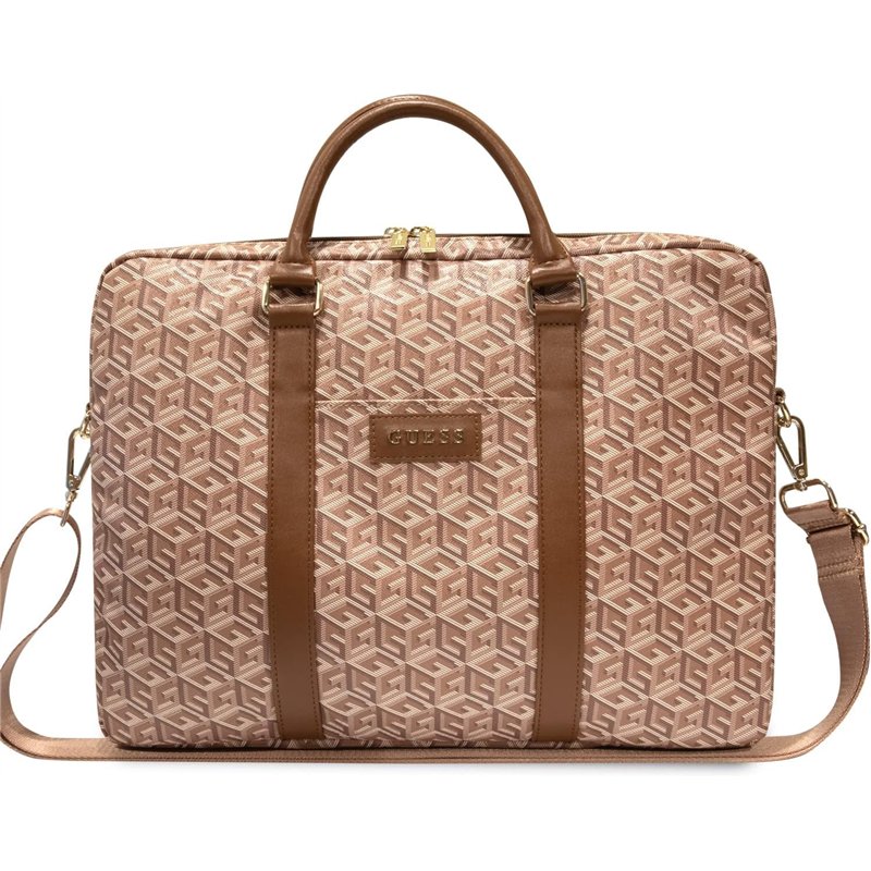 Forward Guess Étui pour ordinateur portable G-Cube 16 pouces PU Motif et poignées Café, Café