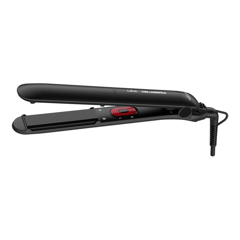 Calor x KARL LARGERFELD Easyliss Lisseur, Simple Mono température 200°C, Revêtement céramique tourmaline, 2 en 1 lisse ou boucle