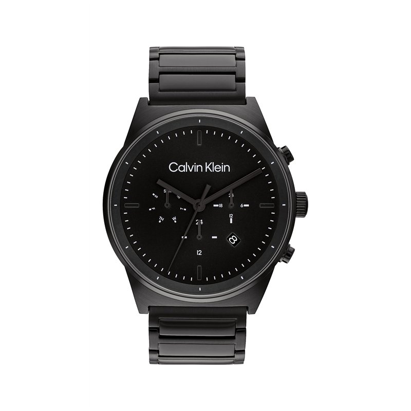 Calvin Klein Montre Analogique Multifunction à Quartz pour Homme avec Bracelet en Acier Inoxydable Noir - 25200295