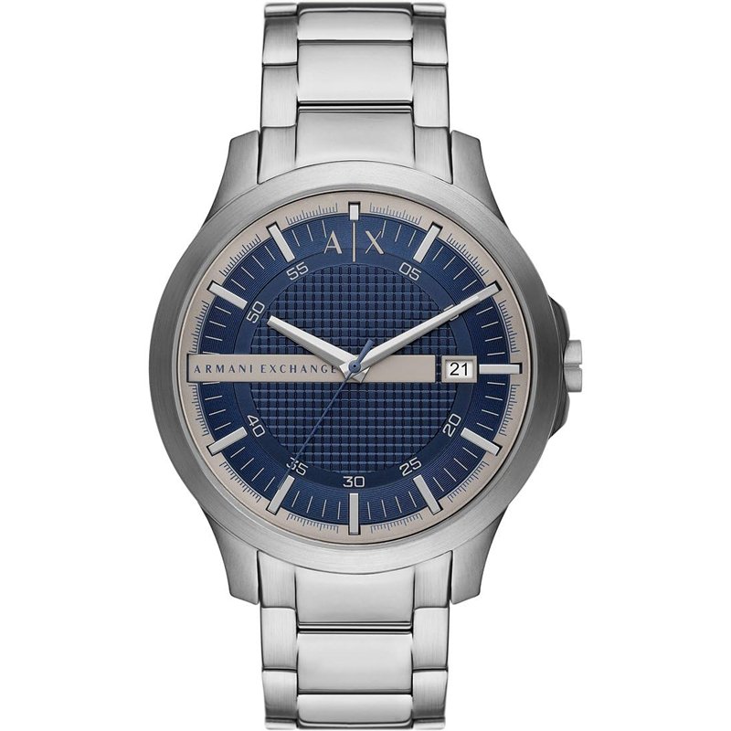 Armani Exchange Montre pour homme, mouvement quartz/3 aiguilles date, boîtier de 46mm avec bracelet en acier inoxydable AX2451