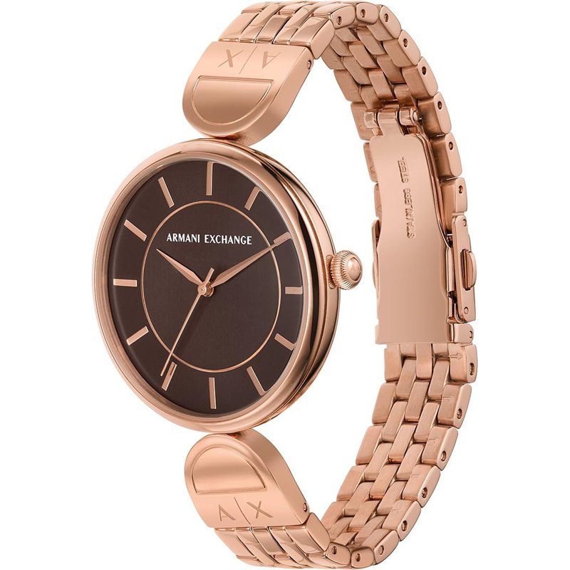 Image secondaire de Armani Exchange Montre pour femme, mouvement quartz/3 aiguilles, boîtier de 38 mm avec bracelet en acier inoxydable AX5384