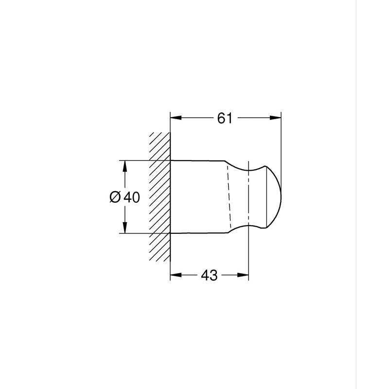 Image secondaire de GROHE Vitalio Universal, Support de Douche Mural, Non Ajustable, Vis et Chevilles inclus, Noir Mat, 279582430