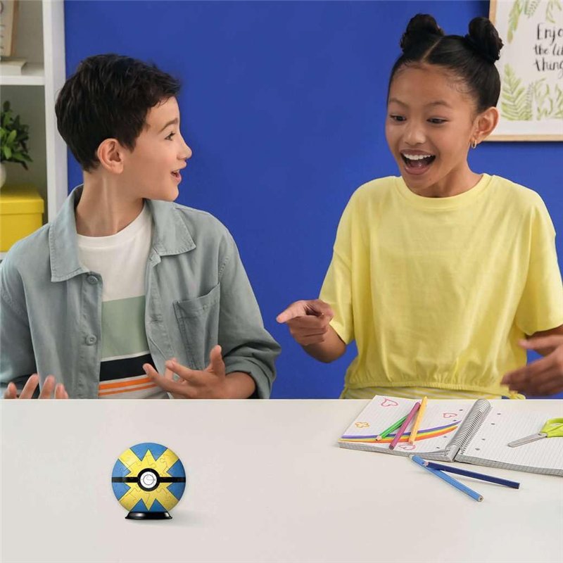 Image secondaire de Ravensburger - Puzzle 3D Pokemon Pokeball Bola Rápida, Pokebola amarilla y azul, puzzles niños 6 años, construcción, 54 piezas n