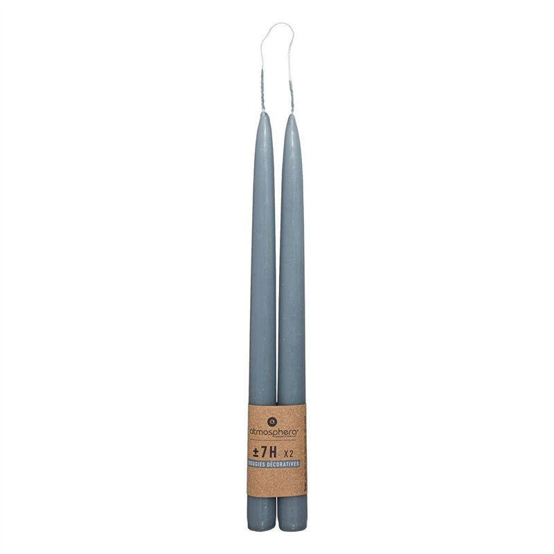 Image secondaire de Atmosphera - Lot de 2 bougies bâtons Hugo en coton H30cm