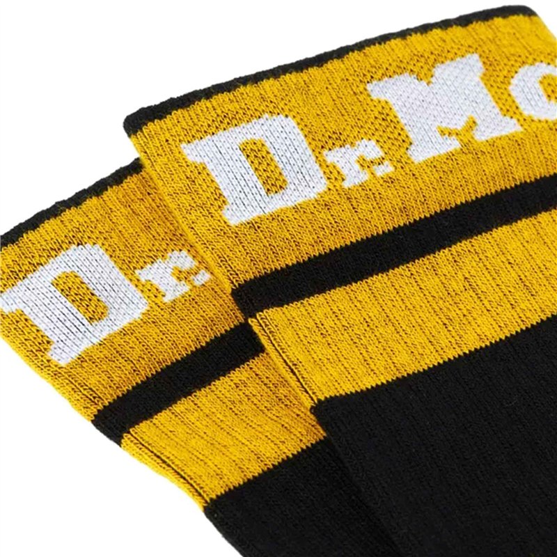 Image secondaire de Dr. Martens Chaussettes en mélange de coton avec logo athlétique pour adultes, noir/jaune, taille S/M, noir/jaune, S/M