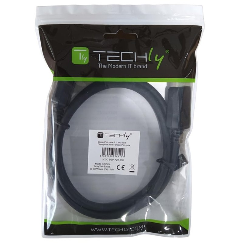 Image secondaire de TECHLY 368123 Câble audio/vidéo DisplayPort 2.1 M/M 4K 2m Noir Noir
