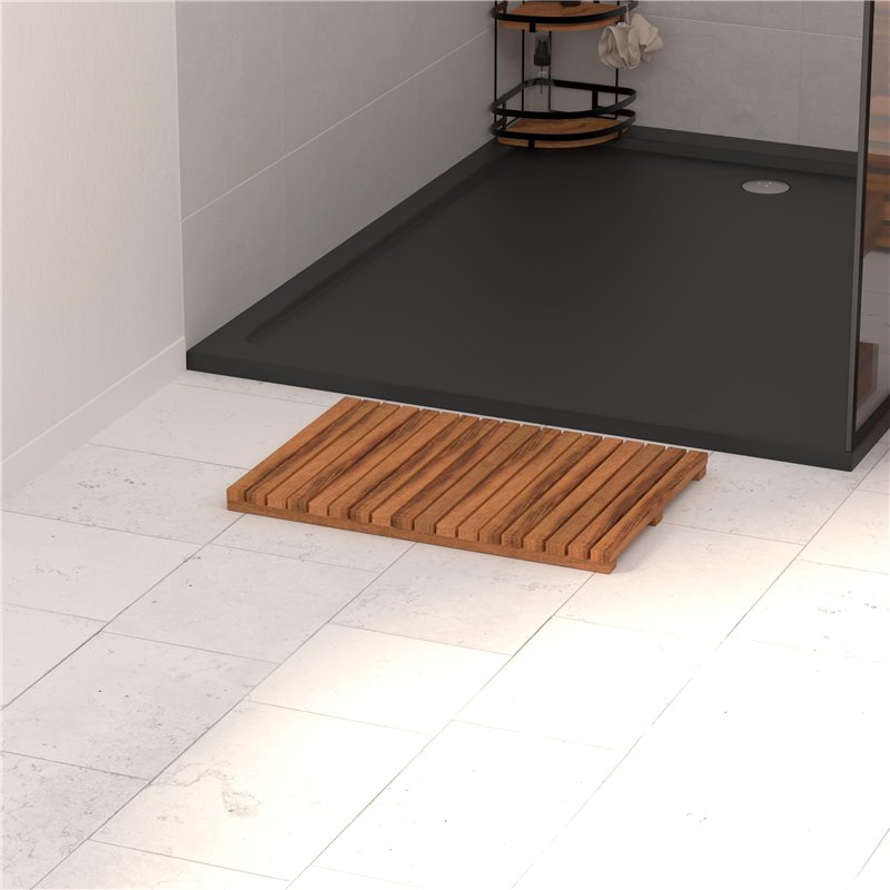 Image secondaire de 5Five - Tapis de Bain Caillebotis en Acacia 56x36cm - Antidérapant, Résistant à l'Humidité, Facile à Entretenir - Accessoire de