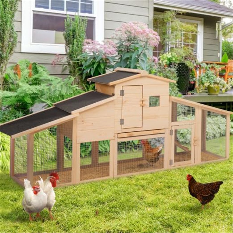Image secondaire de IDMarket - Poulailler VIP avec pondoir et clapier Double XXL en Bois