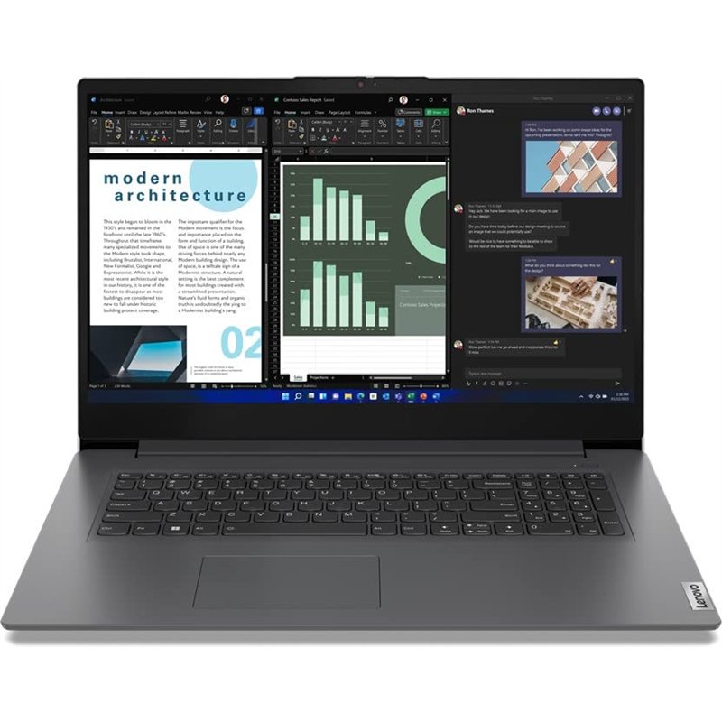 Image secondaire de Lenovo (17,3 Zoll IPS FHD Ordinateur Portable (Intel Core i3 1315U, 6 cœurs, 4.50 GHz, 24 Go DDR4, 1 to SSD, Intel® Iris® XE, HD