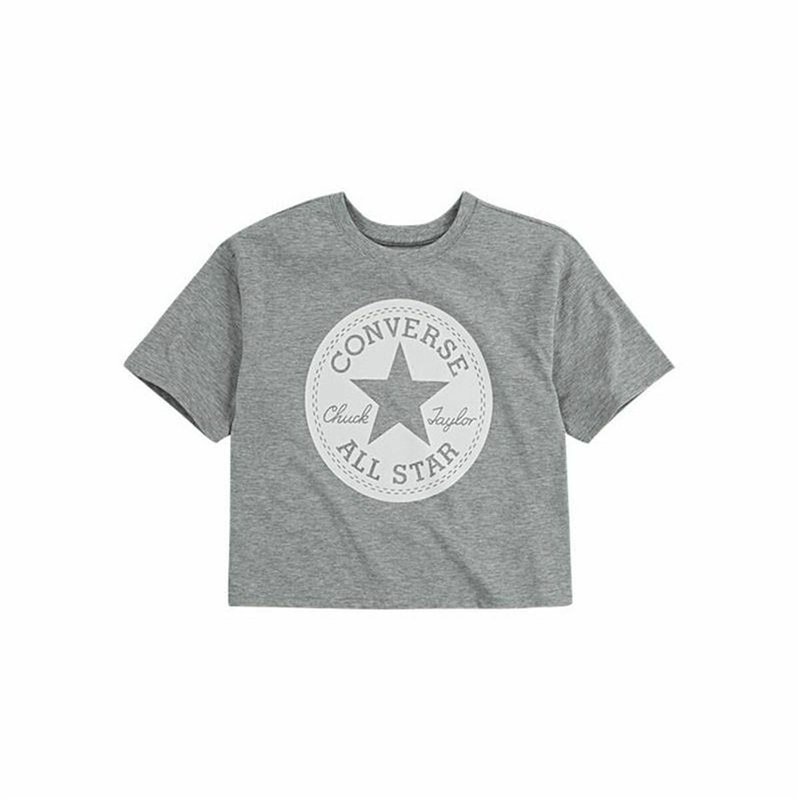 Converse Chuck Patch Boxy T-Shirt à Manches Courtes pour Enfant Gris