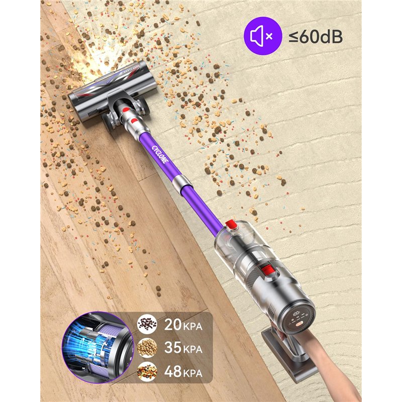Image secondaire de aujun J10 Aspirateur Balai sans Fil 580W 48kPa, 70 Mins Aspirateur Puissant avec Écran Tactile Intelligent, Brosse Anti-Emmêleme