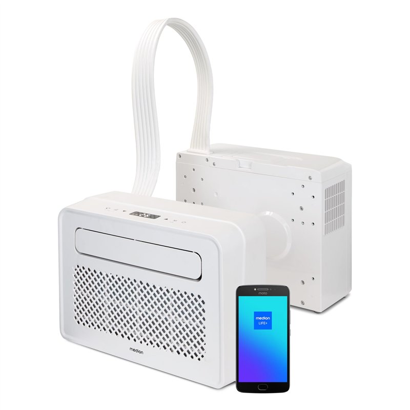 MEDION Smart Climatiseur Split P502 (5000 BTU, 3-en-1, Refroidir, Déshumidification, Ventilation, pour caravane, camping-car, ki