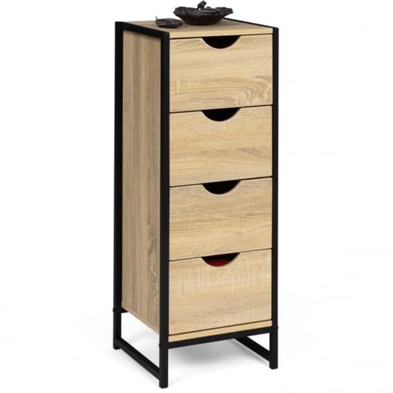 IDMarket - Meuble de Rangement 4 tiroirs Detroit 30 cm chiffonnier d'appoint Design Industriel