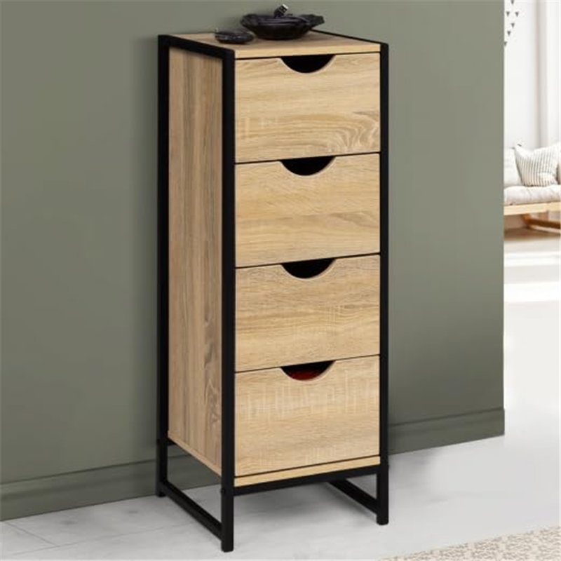 Image secondaire de IDMarket - Meuble de Rangement 4 tiroirs Detroit 30 cm chiffonnier d'appoint Design Industriel