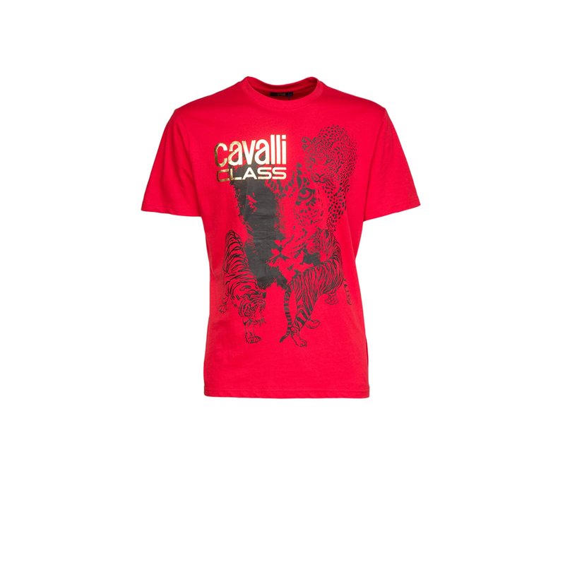 CAVALLI CLASS T-SHIRT MANICHE CORTE UOMO ROSSO