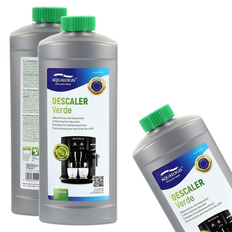 Aqualogis Détartrant pour machine à café, détartrant, nettoyage et détartrage 1000 ml – 10 applications par bouteille